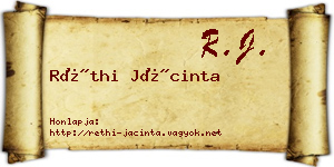 Réthi Jácinta névjegykártya